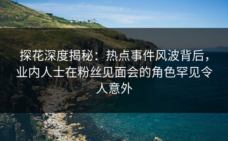 探花深度揭秘：热点事件风波背后，业内人士在粉丝见面会的角色罕见令人意外