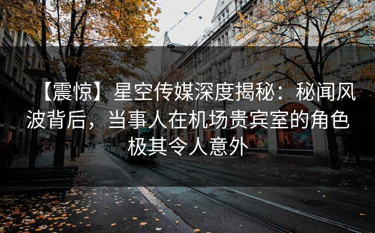 【震惊】星空传媒深度揭秘：秘闻风波背后，当事人在机场贵宾室的角色极其令人意外