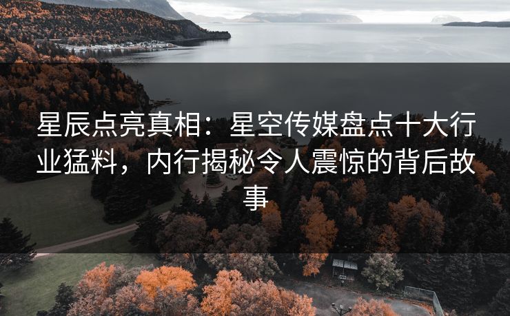 星辰点亮真相：星空传媒盘点十大行业猛料，内行揭秘令人震惊的背后故事