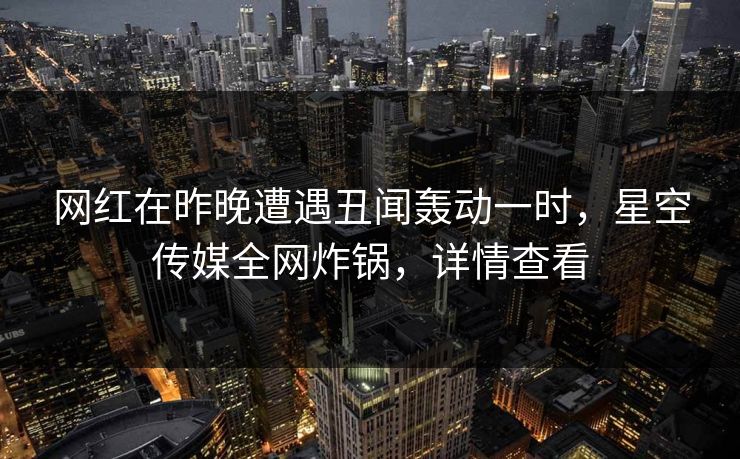 网红在昨晚遭遇丑闻轰动一时，星空传媒全网炸锅，详情查看