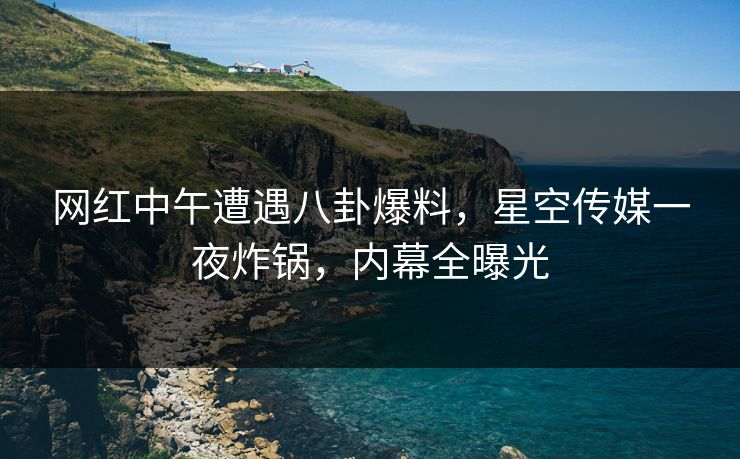 网红中午遭遇八卦爆料，星空传媒一夜炸锅，内幕全曝光