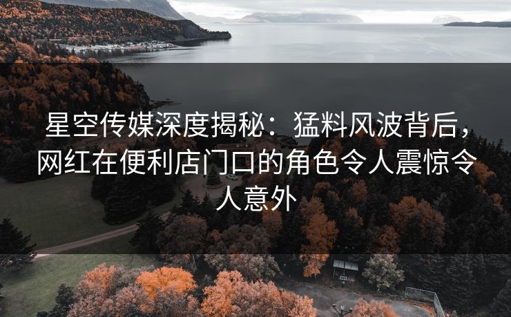 星空传媒深度揭秘：猛料风波背后，网红在便利店门口的角色令人震惊令人意外